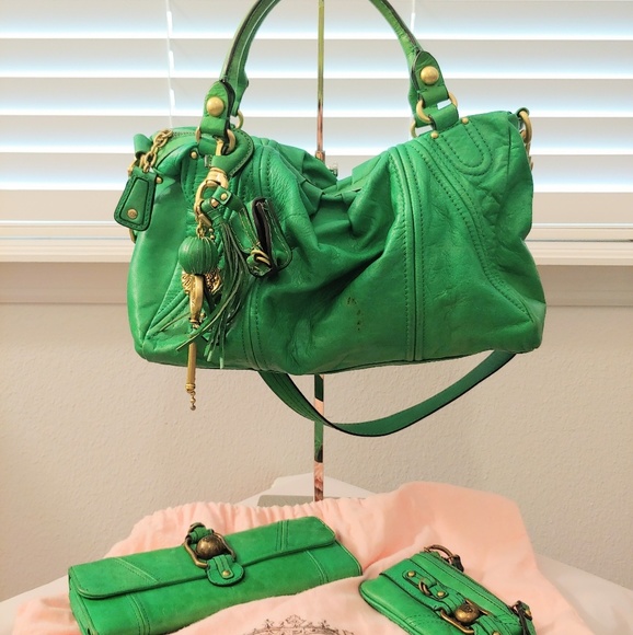 Juicy Couture Handbags - Juicy Couture Kelly green wallet bag & coin purse
